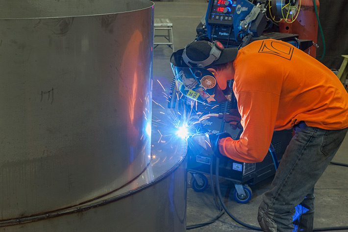 worker welding a project
